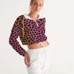 Harlow & Lloyd Jackets Vivid Cheetah Women's Cropped Windbreaker