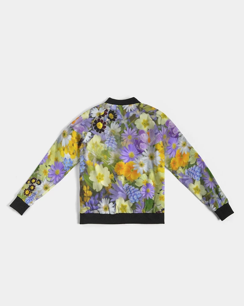 Harlow & Lloyd Spring Flowers Women's Bomber Jacket Jackets 10 Harlow & Lloyd Spring Flowers Women's Bomber Jacket Jackets