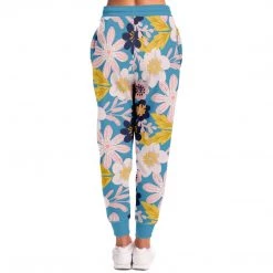 Subliminator Blue Frisky Floral Unisex Fleece Joggers 14 Subliminator Blue Frisky Floral Unisex Fleece Joggers