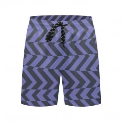 Harlow & Lloyd Blue Violet Charcoal Abstract Striped Board Shorts