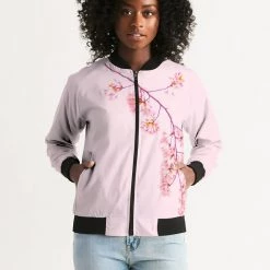 Harlow & Lloyd Pink Cherry Blossom Women's Bomber Jacket Jackets