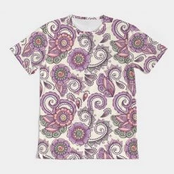 Harlow & Lloyd T Shirts & Tanks Purple Cream Paisley Men's Tee