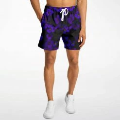 Subliminator Midnight Purple Flower Fleece Shorts 15 Subliminator Midnight Purple Flower Fleece Shorts