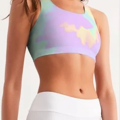 Harlow & Lloyd Lilac Mint Tie Dye Women's Seamless Sports Bra 9 Harlow & Lloyd Lilac Mint Tie Dye Women's Seamless Sports Bra