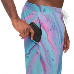 Subliminator Marshmallow Marbled Unisex Fleece Joggers