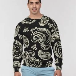 Harlow & Lloyd Sweatshirts & Pullovers Black & Bone Paisley French Terry Pullover Sweatshirt