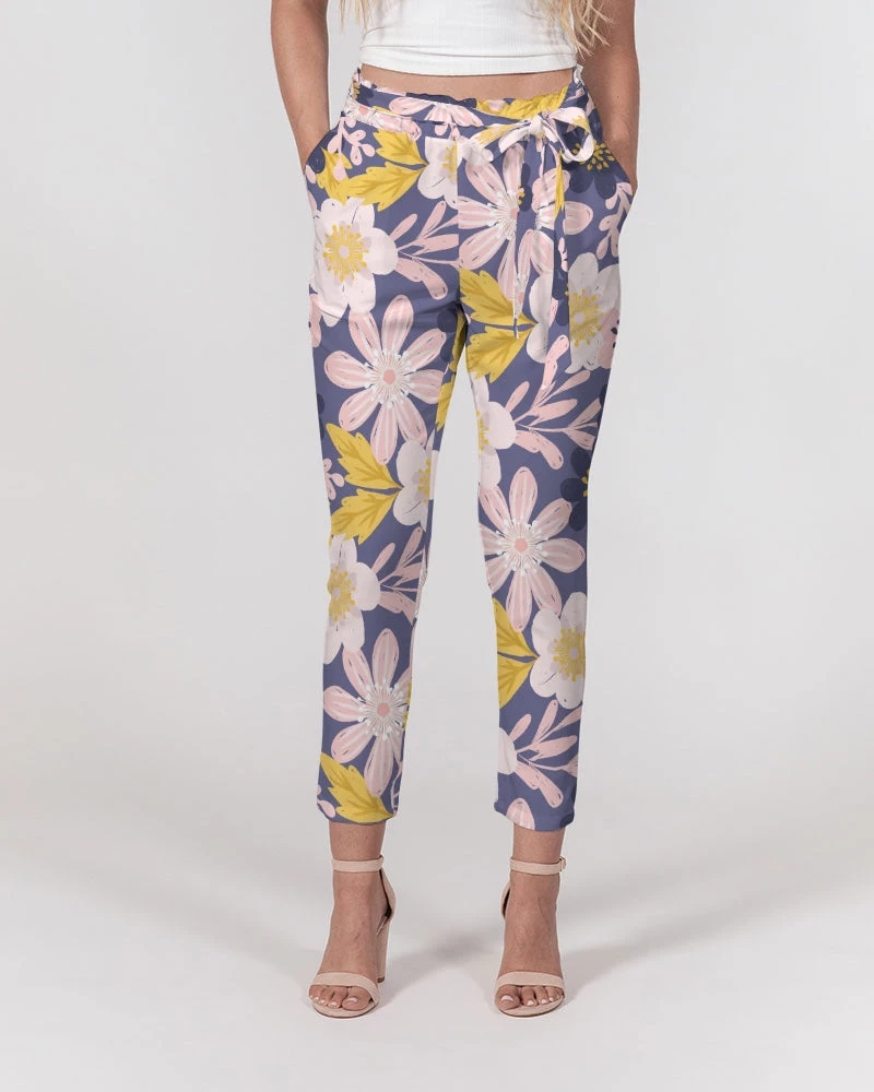 Harlow & Lloyd Purple Frisky Floral Women's Belted Tapered Pants Pants & Joggers 3 Harlow & Lloyd Purple Frisky Floral Women's Belted Tapered Pants Pants & Joggers