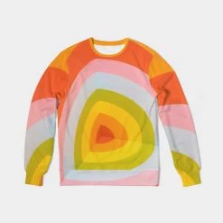 Harlow & Lloyd Orange Vortex Men's French Terry Pullover Sweatshirt