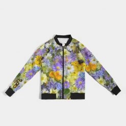 Harlow & Lloyd Spring Flowers Women's Bomber Jacket Jackets 12 Harlow & Lloyd Spring Flowers Women's Bomber Jacket Jackets
