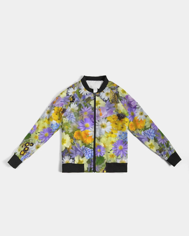 Harlow & Lloyd Spring Flowers Women's Bomber Jacket Jackets 5 Harlow & Lloyd Spring Flowers Women's Bomber Jacket Jackets