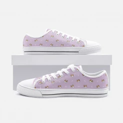 Harlow & Lloyd Dog & Bone Mauve Low Top Unisex Canvas Sneakers Shoes