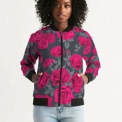 Harlow & Lloyd Dark Vintage Roses Women's Bomber Jacket