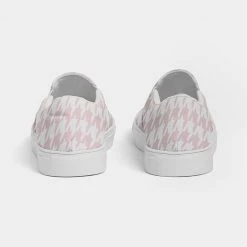 Harlow & Lloyd Pale Pink Large Houndstooth Women's Slip-On Canvas Shoe
