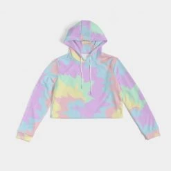 Harlow & Lloyd Hoodies Pastel Smash Tie Dye Women's Cropped Hoodie 16 Harlow & Lloyd Hoodies Pastel Smash Tie Dye Women's Cropped Hoodie