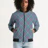 Harlow & Lloyd Jackets Purple & Green Tartan Women's Bomber Jacket