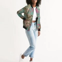 Harlow & Lloyd Vintage Bird & Tropical Palm Women's Bomber Jacket Jackets