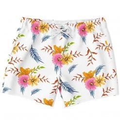 Subliminator White Summer Floral Swim Shorts