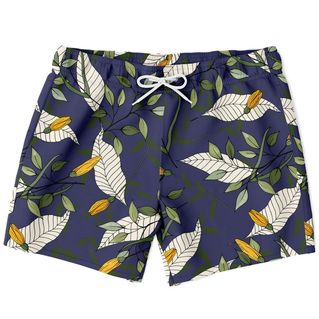 Subliminator Yellow Flower Orient Blue Swim Shorts 3 Subliminator Yellow Flower Orient Blue Swim Shorts