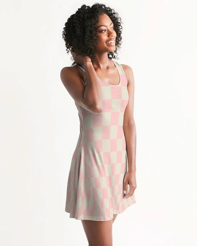 Harlow & Lloyd Pink Vanilla Check Women's Racerback Dress 6 Harlow & Lloyd Pink Vanilla Check Women's Racerback Dress