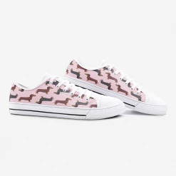 Harlow & Lloyd Shoes Dachshund Pink Low Top Unisex Canvas Sneakers 7 Harlow & Lloyd Shoes Dachshund Pink Low Top Unisex Canvas Sneakers