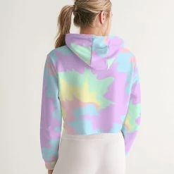 Harlow & Lloyd Hoodies Pastel Smash Tie Dye Women's Cropped Hoodie 14 Harlow & Lloyd Hoodies Pastel Smash Tie Dye Women's Cropped Hoodie