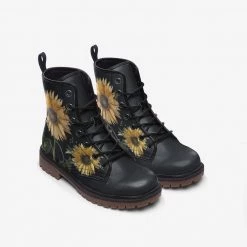 Harlow & Lloyd Vintage Sunflowers Lace Up Boots Shoes
