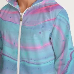 Harlow & Lloyd Jackets Marshmallow Marbled Men's Hooded Windbreaker