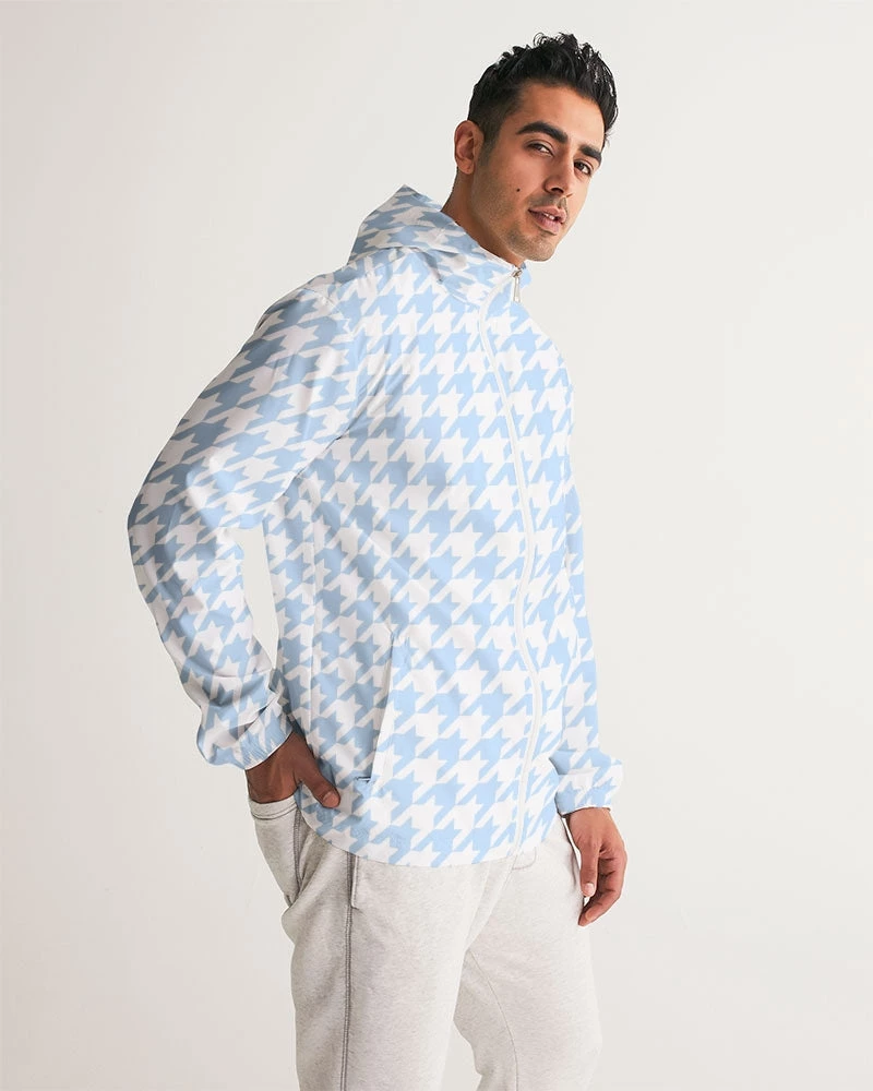 Harlow & Lloyd Jackets Baby Blue Large Houndstooth Men's Hooded Windbreaker Jacket 5 Harlow & Lloyd Jackets Baby Blue Large Houndstooth Men's Hooded Windbreaker Jacket