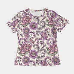 Harlow & Lloyd T Shirts & Tanks Purple Cream Paisley Women's Tee