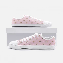 Harlow & Lloyd Dog & Bone Pink Low Top Unisex Canvas Sneakers Shoes