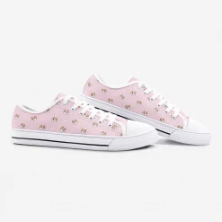 Harlow & Lloyd Dog & Bone Pink Low Top Unisex Canvas Sneakers Shoes