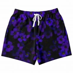 Subliminator Midnight Purple Flower Fleece Shorts