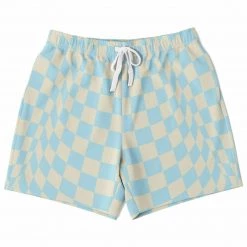 Subliminator Blue & Vanilla Check Fleece Shorts