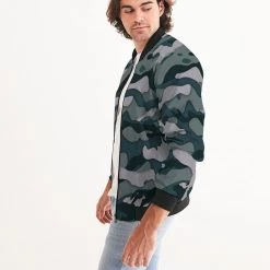 Harlow & Lloyd Green Camo Men's Bomber Jacket Jackets