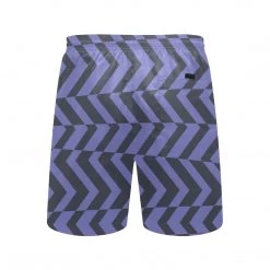 Harlow & Lloyd Blue Violet Charcoal Abstract Striped Board Shorts