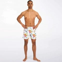 Subliminator White Summer Floral Swim Shorts