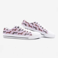 Harlow & Lloyd Dachshund Mauve Low Top Unisex Canvas Sneakers Shoes