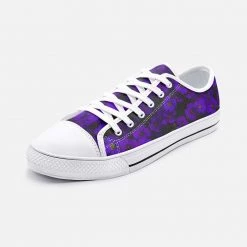 Printy6 Midnight Purple Floral Low Top Canvas Shoes