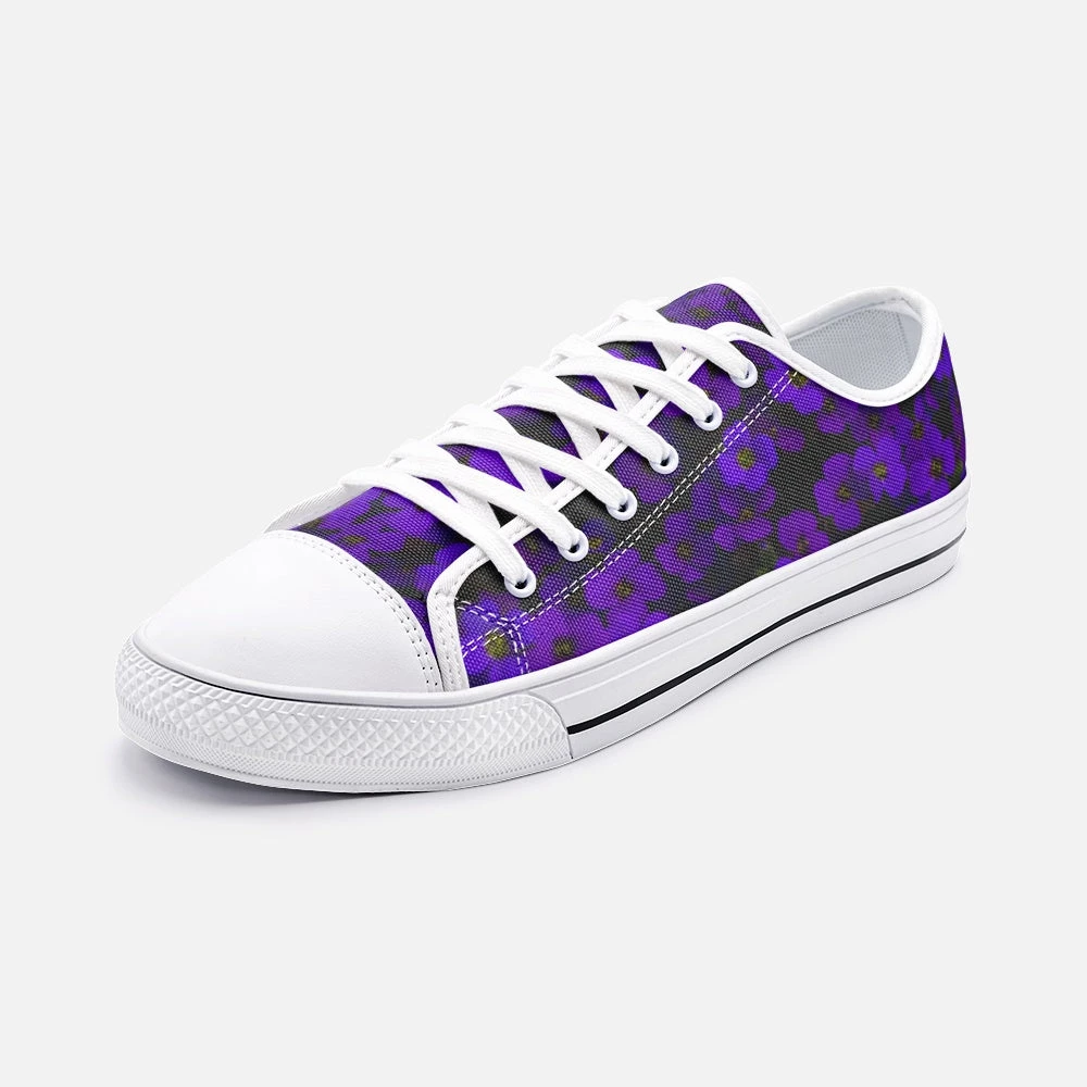 Printy6 Midnight Purple Floral Low Top Canvas Shoes 3 Printy6 Midnight Purple Floral Low Top Canvas Shoes