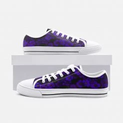 Printy6 Midnight Purple Floral Low Top Canvas Shoes