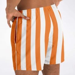Subliminator Men Orange Stripe Swim Shorts