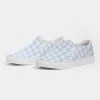 Harlow & Lloyd Shoes Pale Blue Large Houndstooth Men's Slip On Canvas Shoe
