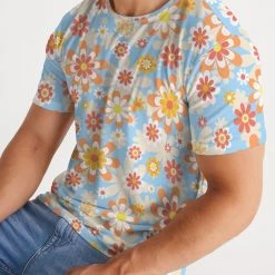 Harlow & Lloyd Blue Blooming Mod Floral Men's Tee T Shirts & Tanks 14 Harlow & Lloyd Blue Blooming Mod Floral Men's Tee T Shirts & Tanks