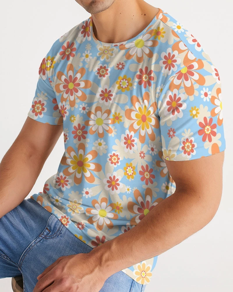 Harlow & Lloyd Blue Blooming Mod Floral Men's Tee T Shirts & Tanks 7 Harlow & Lloyd Blue Blooming Mod Floral Men's Tee T Shirts & Tanks