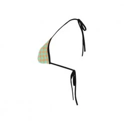 Harlow & LLoyd Green & Orange Check Bikini Top Women