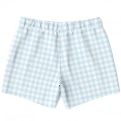 Subliminator Men Pale Blue Gingham Check Swim Shorts