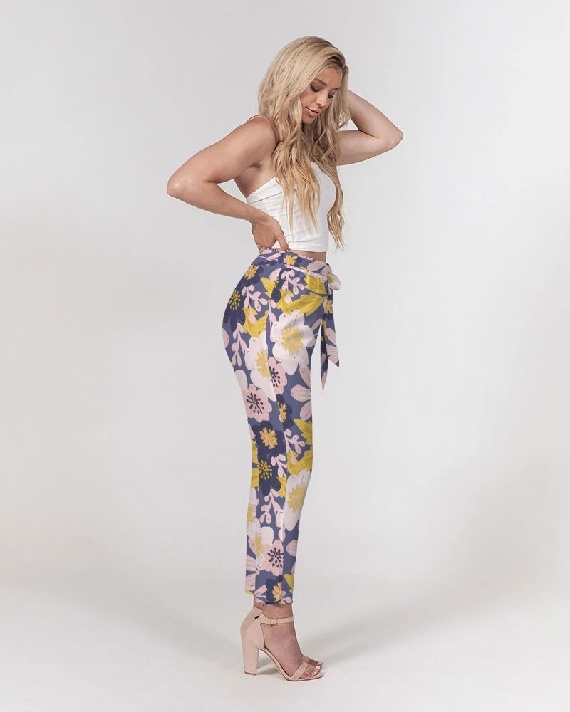 Harlow & Lloyd Purple Frisky Floral Women's Belted Tapered Pants Pants & Joggers 7 Harlow & Lloyd Purple Frisky Floral Women's Belted Tapered Pants Pants & Joggers
