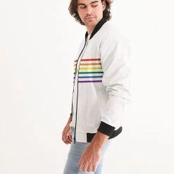 Harlow & Lloyd Rainbow Stripes Bomber Jacket