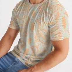 Harlow & Lloyd T Shirts & Tanks Green & Orange Snake Print Men's Tee