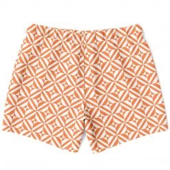 Subliminator Orange Geometric Pattern Swim Shorts